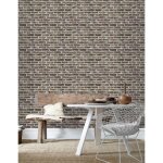 Papier peint intiss� industriel briques loft 1005 x 52cm rouge brun