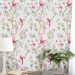 Laura ashley - papier peint intiss summer palace peony 1005 x 52cm rose