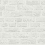 Papier peint intiss� aspect pierre blanc moderne, aspect mur papier peint 3d en pierre clair