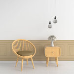 Plage - papier peint panoramique, beige, effet trompe l'oeil, boiseries soubassement, 70 cm x 195 cm