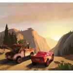 Komar - papier peint panoramique cars beige, vert et rouge - disney Komar - papier peint panoramique cars beige, vert et rouge - disney