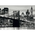 Papier peint panoramique pont de brooklyn new york noir et gris - sanders & sanders
