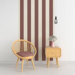 Plage - papier peint panoramique, rayure chocolat, tendance rayure, 250 cm x 150 cm
