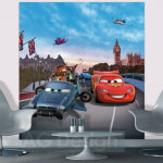 Papier peint xl intisse cars 2 disney 180x202 cm