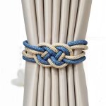 Paquet de 2 attaches de rideaux magn�tiques, pinces � rideaux, bleu ciel + champagne, attaches de rideaux ...