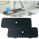 Paquet de 2 pare - �claboussures d'�vier de robinet, tapis de robinet d'�vier en silicone, tapis de comptoir ...