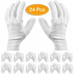 Gabrielle - paquet de 24 gants de coton blancs - 7, 5 '' l gants de travail gants d'hydratation cosmtiques ...