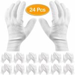 Alovez - paquet de 24 gants de coton blancs - 7, 5 '' l gants de travail gants d'hydratation cosmtiques ...