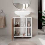 Parade meuble sous lavabo sur colonne avec porte et �tag�res