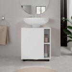 Parade meuble sous lavabo sur colonne avec porte et �tag�res