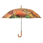 Esschert design - grand parapluie bois et m�tal toile polyester automne