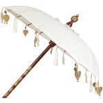 Fijalo - parapluie balinais blanc  pompons