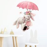 Parapluie mignon lapin dcor dessin anim stickers muraux peintures murales art diy affiches peel & stick ...