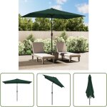 Parasol 200 x 300 cm vert rectangulaire - voile d'ombrage - parasol de jardin - parasol rectangulaire ...