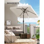 Parasol de balcon 200 x 150 cm, ombrelle rectangulaire, protection solaire upf 50 + , inclinaison 30� ...