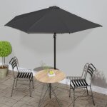 Parasol de balcon et m�t en aluminium anthracite 300x155cm demi vidaxl