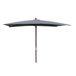 Concept - usine - parasol en bois rectangulaire toile grise pise