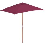Parasol en bois - vidaxl parasol d'ext�rieur avec m�t en bois 150x200 cm rouge bordeaux - parasol avec ...