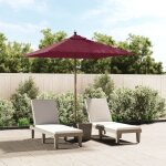 Parasol en bois - vidaxl parasol de jardin avec m�t en bois rouge bordeaux 198x198x231cm - parasol avec ...