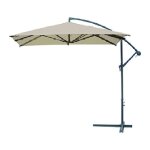 Domus - parasol carre' pour jardin 3x3 m de'centralise' avec bras et base support croix