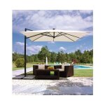 Parasol carr avec poteau extrieur gris en aluminium - arezzo