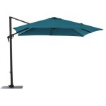 Proloisirs - parasol de jardin d�port� roma bleu - � manivelle 3 x 4 m en alu / acier