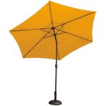 Parasol centr� et inclinable � 3 m en aluminium jaune moutarde 3 m
