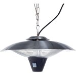 Beliani - parasol chauffant lectrique en forme de lampe suspendue en acier argent source de chaleur ...