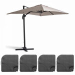 Parasol d�port� 2x3 m et 4 dalles � remplir aluminium taupe