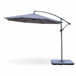 Sweeek - parasol d�port� �300cm - hardelot - coloris gris. structure anthracite. manivelle anti - retour. ...