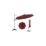 Parasol d�port� ?339cm, parasol de jardin rond avec base en croix, parasol inclinable avec 5 angles et ...