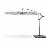Parasol d�port� �350cm - hardelot - coloris �cru. structure anthracite. manivelle anti - retour.