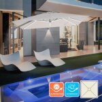 Parasol d�port� 3x3 avec �clairage led solaire waikiki light