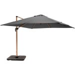Parasol d�port� 3x3m et 4 dalles � remplir effet bois gris