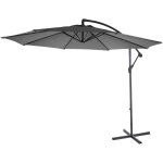 Parasol dport acerra, protection contre le soleil,  3m inclinable, polyester / acier 11kg, gris sans ...
