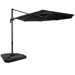Parasol dport bardolino 300 cm ? parasol premium anthracite / noir inclut 4 dalles de lestage  remplir ...