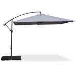 Sweeek - parasol d�port� carr� 3x3m - hardelot 3x3m - gris - manivelle anti - retour toile d�perlante ...