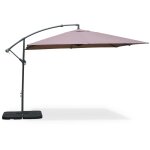 Parasol d�port� carr� 3x3m - hardelot 3x3m - taupe - manivelle anti - retour toile d�perlante facile ...