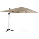 Parasol d�port� carr� 3x3m haut de gamme - falgos - beige - parasol excentr� inclinable. rabattable et ...