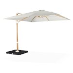 Parasol d�port� carr� 3x3m haut de gamme - falgos - ecru - parasol excentr� inclinable. rabattable et ...