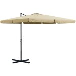 Outsunny - parasol dport carr inclinable manivelle avec pitement croix alu beige