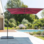 Parasol d�port� carr� manoa bordeaux d2, 5x2, 5m en acier - hesp�ride