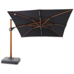 Ici store - parasol déporté carré marbella à led 3 x 3 m toile acrylique sunbrella sooty - grey Ici store - parasol déporté carré marbella à led 3 x 3 m toile acrylique sunbrella sooty - grey