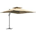 Outsunny - parasol dport carr pivotant 360 manivelle dim. 2, 97l x 2, 97l x 2, 64h m alu. polyester ...