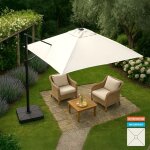 Parasol d�port� de jardin 2. 5 m�tres carr� en aluminium bar paradise