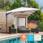Parasol d�port� de jardin 3x4m pivotant ajustable jungle dark