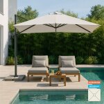 Parasol d�port� de jardin carr� 3x3 m�t en aluminium paradise