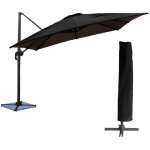 Happy garden - parasol d�port� molokai carr� 3x3m noir + housse