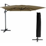 Happy garden - parasol d�port� molokai rectangulaire 3x4m taupe + housse
