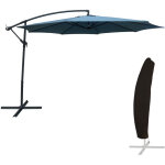 Happy garden - parasol déporté oahu rond 3, 50m de diamètre bleu gris + housse Happy garden - parasol déporté oahu rond 3, 50m de diamètre bleu gris + housse